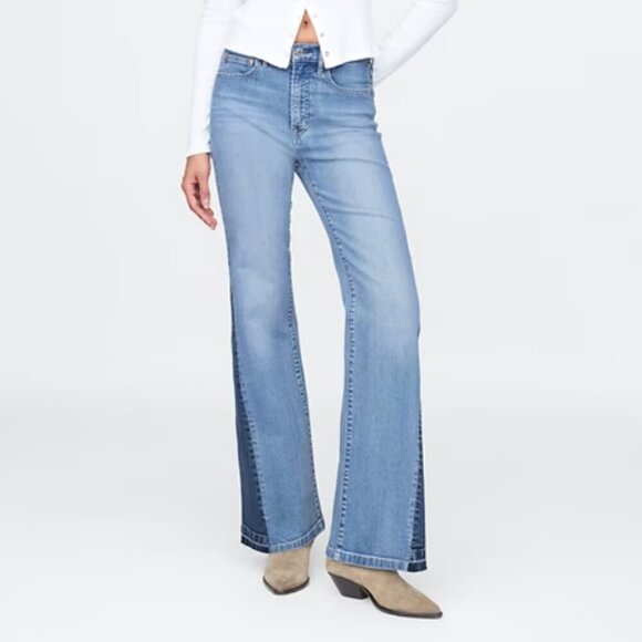 GAP Denim - GAP High Rise Patched '70s Flare Jeans